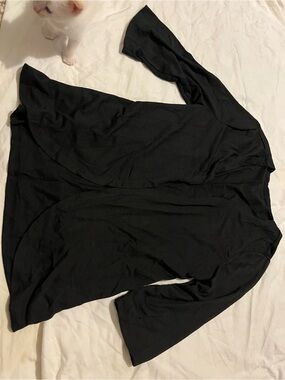 Black Open-Front Women's Cardigan Sweater